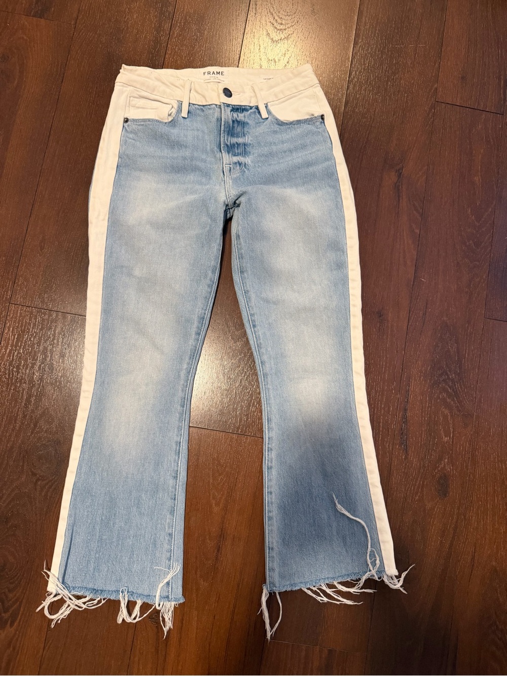 Frame Denim Le Crop Mini Boot jeans 24 denim tuxedo stripe - Picture 3 of 8